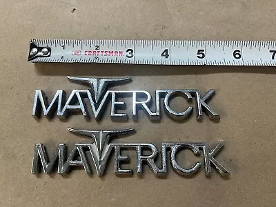 Vintage 1970's Ford Maverick Fender Emblems Badges Pair OEM • $39.99