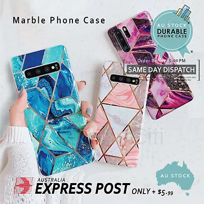 $8.99 • Buy For Samsung Galaxy S20 S10 9 + Note 20 9 8 Marble Shockproof Silicone Phone Case
