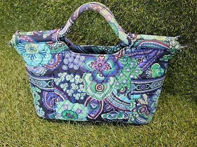 Vera Bradley Blue Rhapsody Gabby Handbag Purse Floral Pockets Cotton Quilted • $25