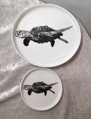 Maxwell Williams Marini Ferlazzo Sea Turtle Bone China Plate & Coaster • $30