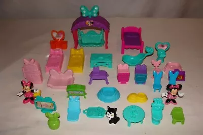 30 Piece Disney Minnie Mouse Furniture Replacement Lot Figures Bow Sweet Home Ho • $24.99