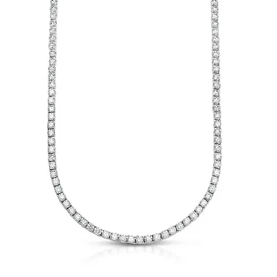 Women's 18k White Gold Plated CZ 4MM Round Cut Tennis Necklace 18  - 3 Colors • $13.99