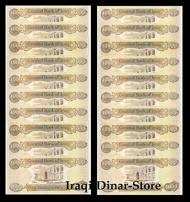 20000 Iraqi Dinar 20 X 1000 Iraq  Unc Lot Of 20  From A Bundle New Uncirculated • $119.95