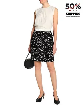 RRP €360 BY MALENE BIRGER Crepe Skirt Dress Size EU 42 / L-XL Contrast Lace • $44.81