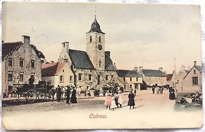 Postally Used 1905 Russell Edinburgh Printed Postcard Culross Fife Street Scene • £5