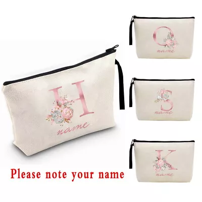 Personalised Custom Name Text -Makeup Bag Toiletry Holder Beauty Wallets Case • £4.49