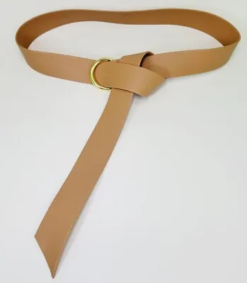 B-Low The Belt Mia Belt Pabbled TAN Gold Buckle Ring Fun Tie Knot OS • $14.90