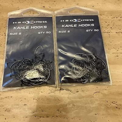 H20 Express Kahle Hooks Size 2 Qty 50 For Croakers And/ Or Trotlines Lot Of 2 Pk • $14.88