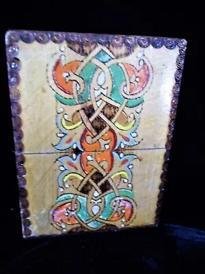 Beautiful Vintage Hand Painted Bulgarian Cigarette Pack Box Hand Carved 50-60's • $11.90