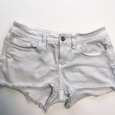 Victoria Secret Pink Denim Jean Shorts White Cut Off Size 2 • $14