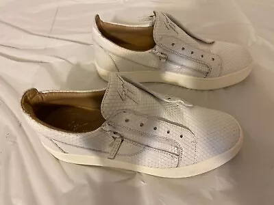 Giuseppe Zanotti Fiamma Sneakers Men’s Sz 44 White/White/White US Size 10.5 • $125