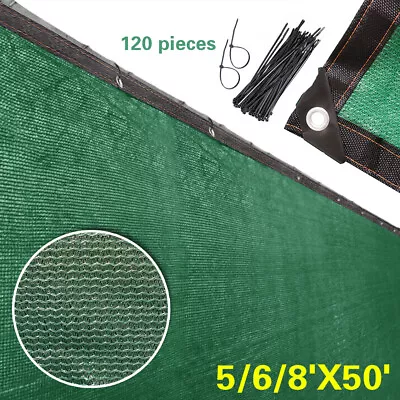 Black Green 5/6/8 X 50FT Fence Windscreen Privacy Screen Shade Cover Mesh • $46.90