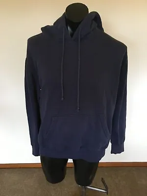 $12 • Buy Pull And Bear Navy Blue Men's Hoodie Size Large - GC Small Repair Back Shoulder