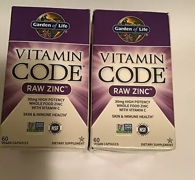 Garden Of Life Vitamin Code Raw Zinc 60 Veggie Caps EXP 05/2024 Sealed - SALE! • $12.95