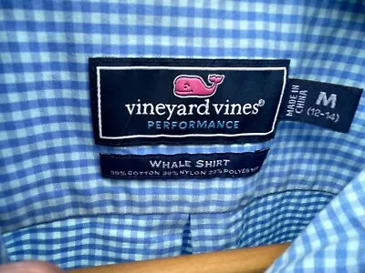 Vineyard Vines Performance Junior Boys 12-14 M Button Up Whale Shirt Barely Worn • $13.90