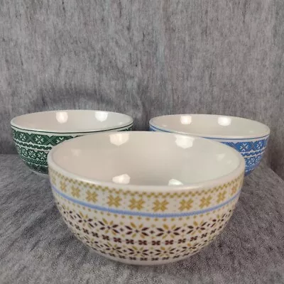 Great Gatherings Bowls Lot Of 3 Assorted Patterns Cereal Soup 5.5  Wide 3  Tall • $9.99