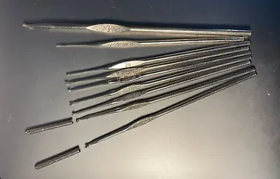 Lot Of 9 Boye Steel Knitting Needles Size 1 2 4  5 6  7  10 12 &  G  Hook • $9.99