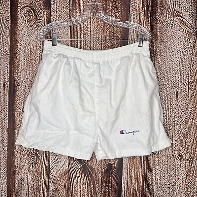 $19.99 • Buy Vintage Champion White Cotton Sweat Shorts Size Medium