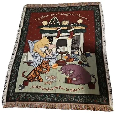 Disney Tapestry Classic Pooh Throw Blanket Goodwin Weavers Afghan Cheer  • $32.52