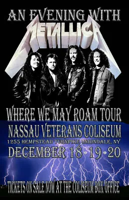 Metallica Replica *nassau Coliseum* 1991 Concert Poster • $13.99