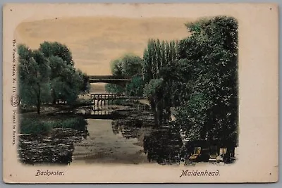 Backwater Maidenhead Berkshire England Vintage Postcard Unposted • £5