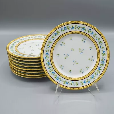 Raynaud Ceralene Limoges Morning Glory Spray Bread Plate Set Of 9 -6 1/2  • $225