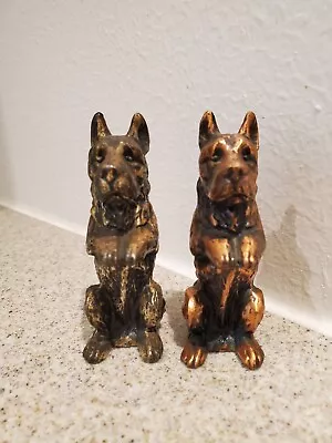 2 Vtg Metal Scottish Terrier Scottie Dog Figurines Brass And Copper Finishes • $17.99