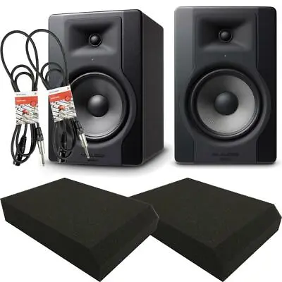 M-Audio BX8 D3 Active Powered Studio 8 Inch DJ Monitors Iso Pads And Pro Cables • £339