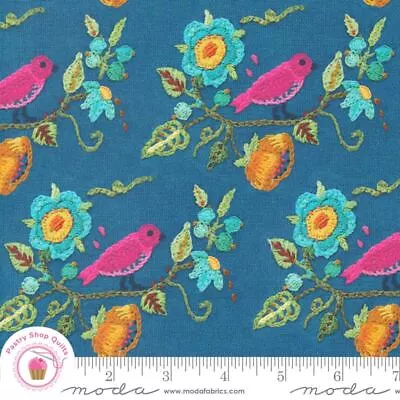 Moda VINTAGE SOUL 7433 13 Blue Birds CATHE HOLDEN Quilt Fabric • $6.45