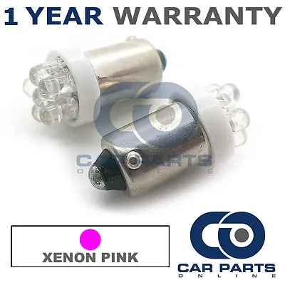 2x Xenon Pink Ba9s T4w 233 Sidelight Upgrade 7 Dome Led Led Bulbs • $3.41