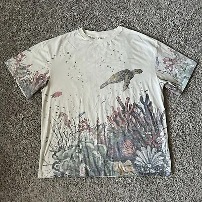 Urban Outfitters T Shirt Mens XL Fish Graphic Short Sleeve Double Sided • $7.20