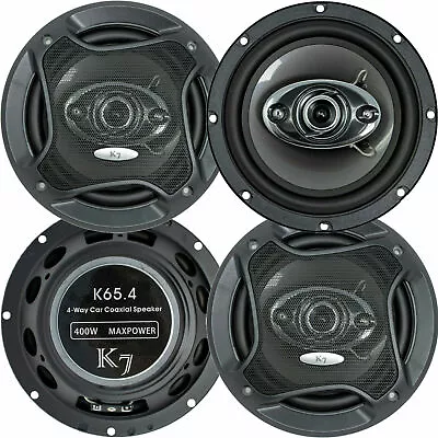 $63.99 • Buy 4x K7 K65.4 Audiotek 800 Watts 6.5  4-Way Car Audio Stereo Coaxial Speakers