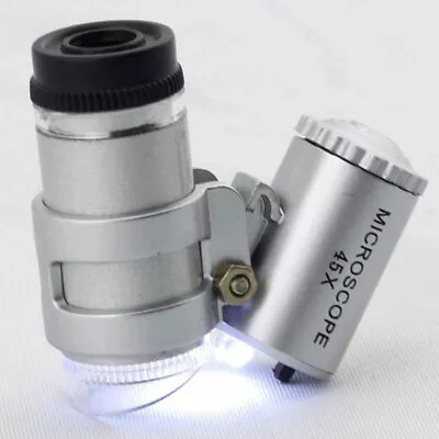 Mini 45X Pocket Microscope Hydroponic Garden Plant Bud Pest Magnifier LED Light • $5.49