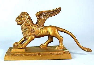 Lion Of Venice Vintage Brass Grand Tour Souvenir Monument Italy Lion Of St. Mark • $126.65