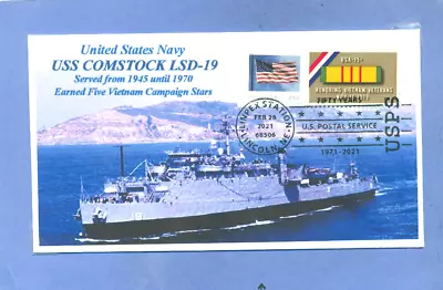 USS COMSTOCK LSD-19 Amphibious Landing Ship Dock Color San Diego PhotoPictorial • $4.90