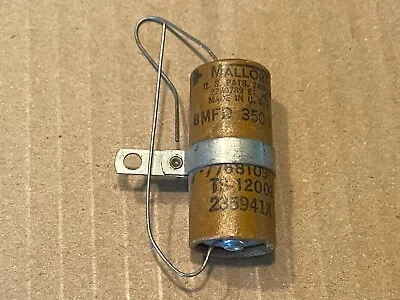 NOS Vintage 1950s Mallory 8 Uf 350v Paper Capacitor Axial Cap • $15