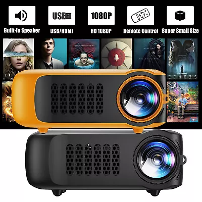 Portable FHD Projector LED Smart 1500 Lumen USB HDMI Beamer Multimedia Party AV • $34.99