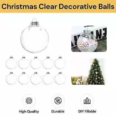 Christmas Ball Fillable Baubles Clear Ball Xmas Tree Ornament Decorative Balls • $23.99