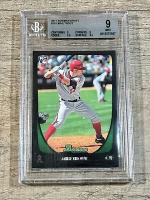 Mike Trout 2011 Bowman Chrome Draft RC Rookie Card #101 BGS 9 Mint Angels • $239.95