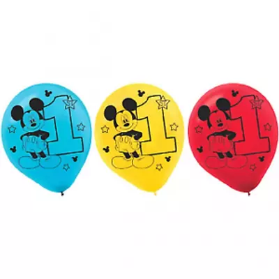 Disney Mickey Mouse Fun To Be One 1st Birthday Party 12  Latex Balloons (15) • £3.99