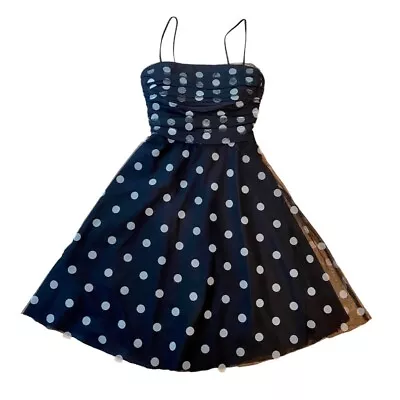 Vintage Vivienne Tam Dress Polka Dot Mesh Rockabilly Retro Size Small • $50