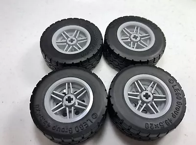 NEW LEGO LBG Wheels 30.4 X 20mm Wheel 49.5mm X 20mm Black Tires (x4) 56145/15413 • $16.97