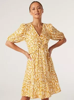 BNWT - JEANSWEST - Evelyn Twist Front Dress - Golden Leaf - RRP$79.99 • $37.99