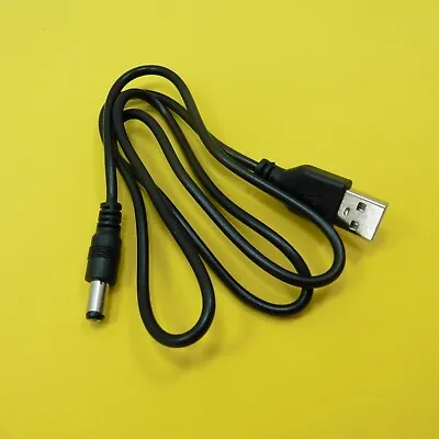 5V USB To 5.5mm X 2.1mm DC Plug Male Wire Power Supply Charging Cable 80cm • £3.06