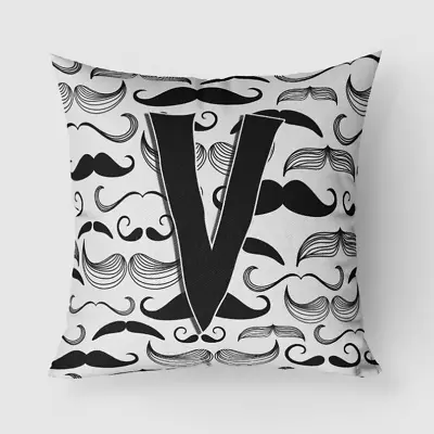 Moustache Initial Fabric Decorative Pillow Letter V • $46.68