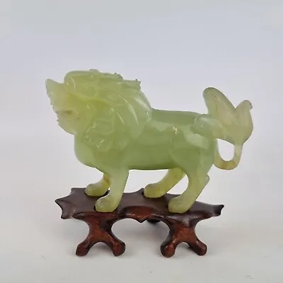 Vintage Chinese Carved Jade Figure Of A Temple Lion / Foo Dog A/F • £79