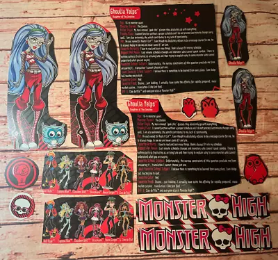 Monster High Doll Cardboard Cut Out Box Art Insert Cake Topper Ghoulia 1st Lot 1 • $24.99