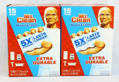 2 Packs Mr. Clean Magic Eraser Extra Durable Scrubbers 15 Ct Each 30 Ct Total • $34.93