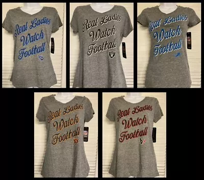 NFL  Real Ladies Watch Football  V-Neck Short Sleeve Tee • $9.99