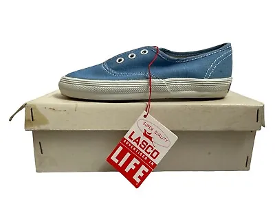 $44 • Buy Vintage Lasco Youth Chambray Sneakers Shoe Little Kids Size 9 Deadstock NIB 70s 